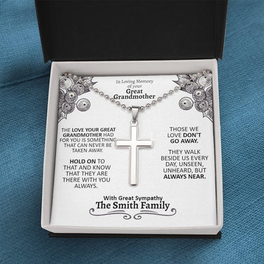Memory of your Great Grandmother Cross Necklace - Love You This Much